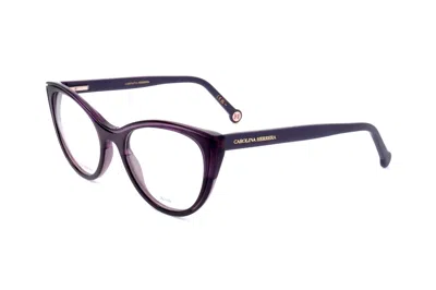 Carolina Herrera Women's 53 Mm Glitter Violet Eyeglasses In Purple