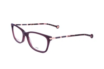 Carolina Herrera Tortoiseshell-effect Rectangle-frame Glasses In Purple