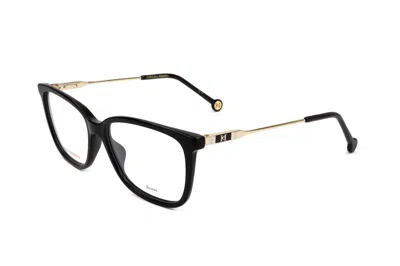 Carolina Herrera Logo-plaque Rectangle-frame Glasses In Gold