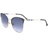 Carolina Herrera Women's 56 Mm Grey Sunglasses In Gold