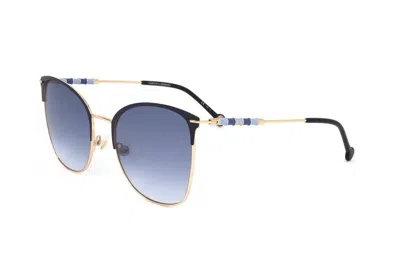 Carolina Herrera Women's 56mm Gold Aviator Sunglasses Ch0036s-0lks-dg In Blue