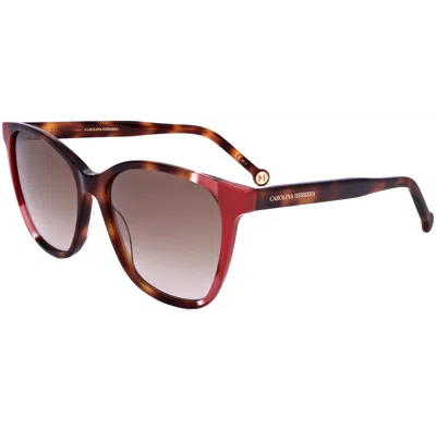 Carolina Herrera Tortoiseshell-effect Sunglasses In Brown