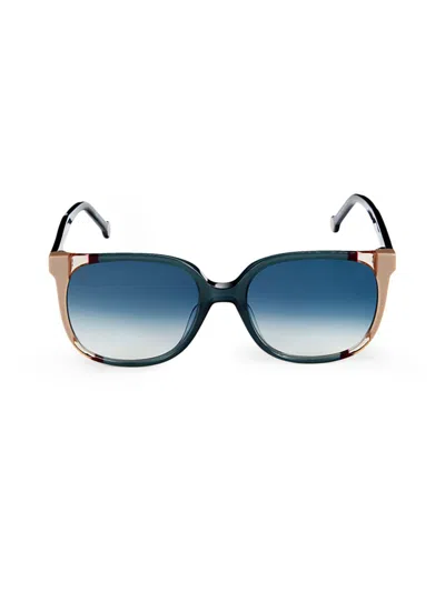Carolina Herrera Women's 57mm Rectangle Sunglasses In Blue