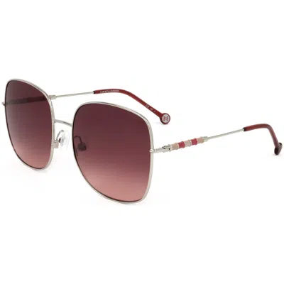 Carolina Herrera Women's 59 Mm Red Sunglasses In Silver