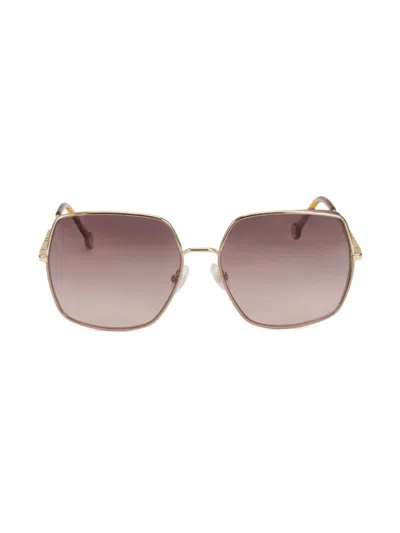 Carolina Herrera Women's 60mm Geometric Sunglasses In Gold