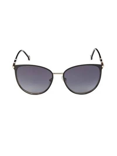 Carolina Herrera Women's 60mm Round Cat Eye Sunglasses In Blue
