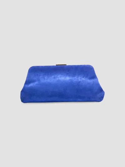 Carolina Herrera Women's Bianca Suede Clutch In Ultramarine