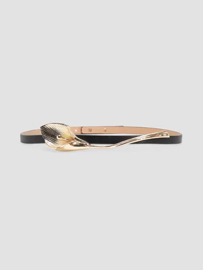 Carolina Herrera Women's Calla Lily Leather Belt In Black