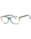 Carolina Herrera Demo Square Ladies Eyeglasses Ch 0066 0hbj 53 In Blue