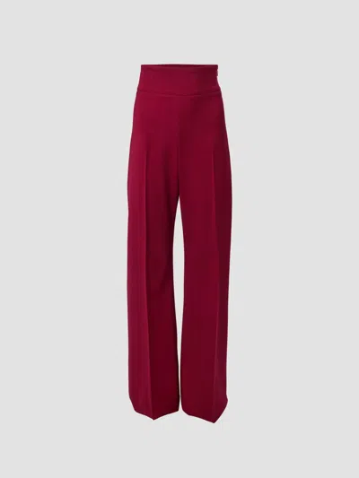 Carolina Herrera Women's Chalet Diane Stretch-virgin Wool Flare Pants In Red