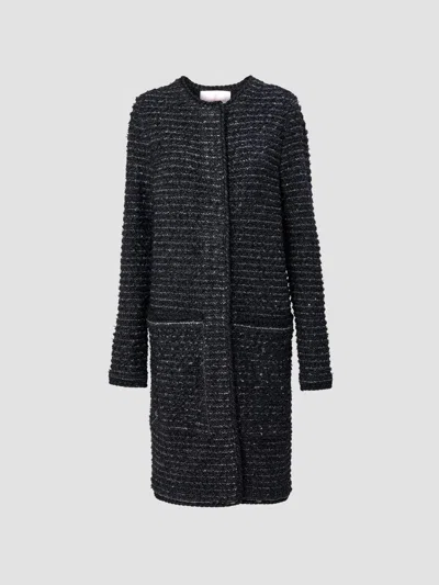 Carolina Herrera Women's Chalet Tweed Long Coat In Black