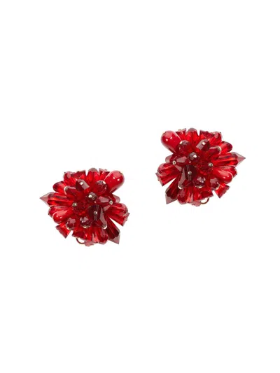 Carolina Herrera Women's Cluster Faux Crystal Earrings In Red