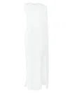 Carolina Herrera Draped Cape Column Gown In White
