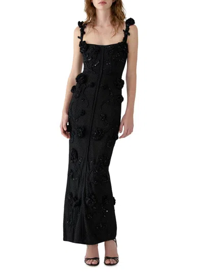Carolina Herrera Embellished Crocheted Midi Dress In Multi