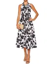 Carolina Herrera Women's Floral Halter Tie Waist Midi Dress In White Black In White