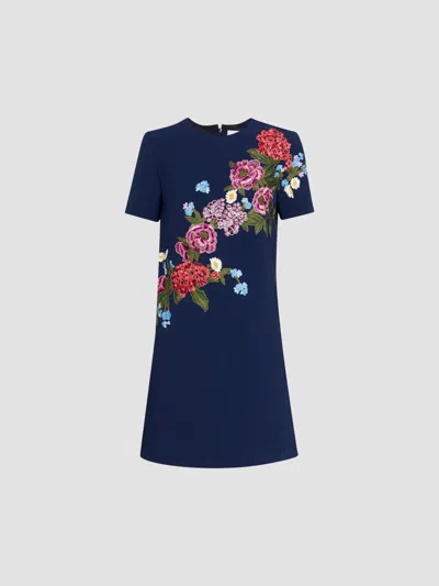 Carolina Herrera Women's Floral Shift Mini Dress In Midnight