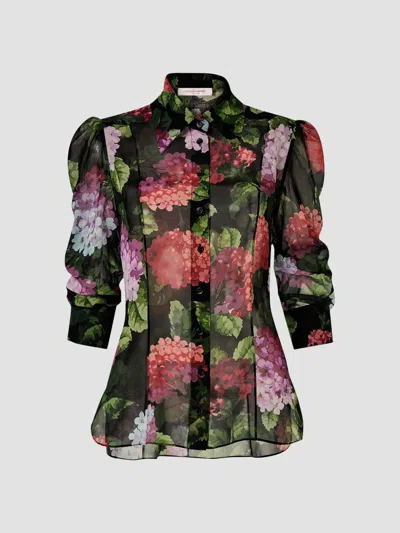 Carolina Herrera Women's Floral Silk Shirt In Multi