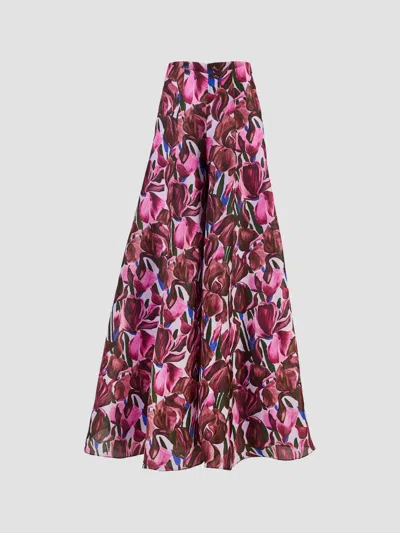 Carolina Herrera Women's Floral Silk Wide-leg Pants In Multi