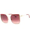 Carolina Herrera Burgundy Cat Eye Ladies Sunglasses Her 0112/s 0123/3x 58 In Red
