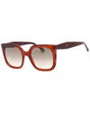 Carolina Herrera Brown Cat Eye Ladies Sunglasses Her 0128/s 0c8c/ha 54 In Red