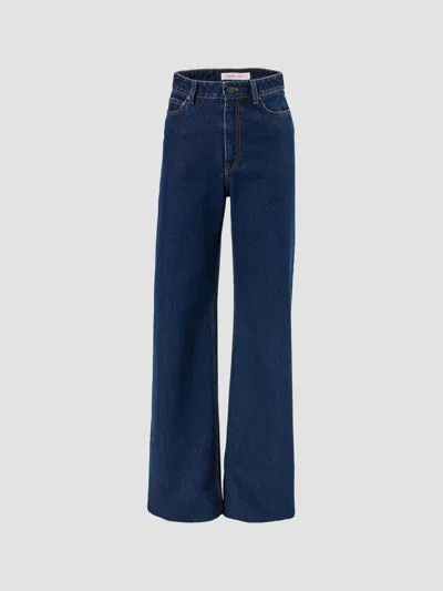 Carolina Herrera Women's High-rise Wide-leg Jeans In Blue
