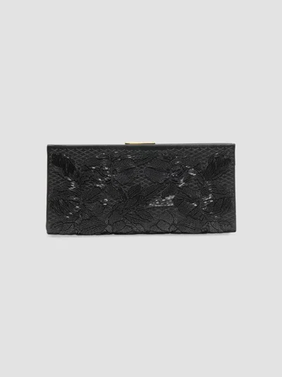 Carolina Herrera Women's Pats Embellished Satin Clutch In Black
