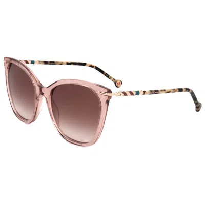 Carolina Herrera Women's Peach Havana 56mm Sunglasses In Pink