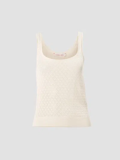 Carolina Herrera Women's Pointelle-knit Scoopneck Tank In Neutral