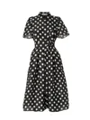 Carolina Herrera Women's Polka Dot Midi Shirt Dress In White Black In Black