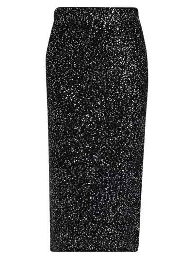 Carolina Herrera Women's Sequined Knit Pencil Skirt In Black