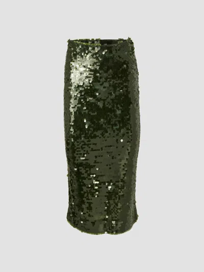 Carolina Herrera Sequin Embellished Pencil Skirt In Green