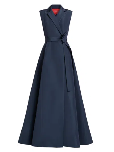 Carolina Herrera Women's Sleeveless Silk Trench Gown In Blue