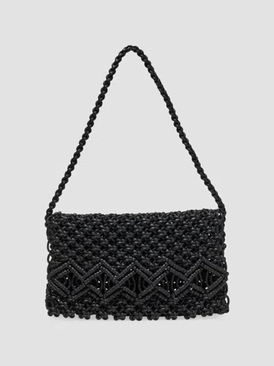Carolina Herrera Women's Sol Macramé Cotton Shoulder Bag In Black