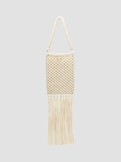 Carolina Herrera Women's Sol Macramé Cotton Shoulder Bag In Pearl