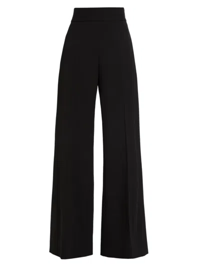 Carolina Herrera Women's Stretch Wool High-rise Wide-leg Pants In Black