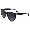 Carolina Herrera Grey Cat Eye Ladies Sunglasses Her 0142/s 0kdx/9o 56 In Black