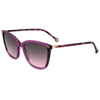 Carolina Herrera Tortoiseshell-effect Square-frame Sunglasses In Purple