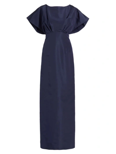 Carolina Herrera Women's Taffeta Fanned Column Gown In Midnight