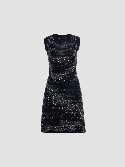 Carolina Herrera Women's Textured-knit Crewneck Mini Dress In Black