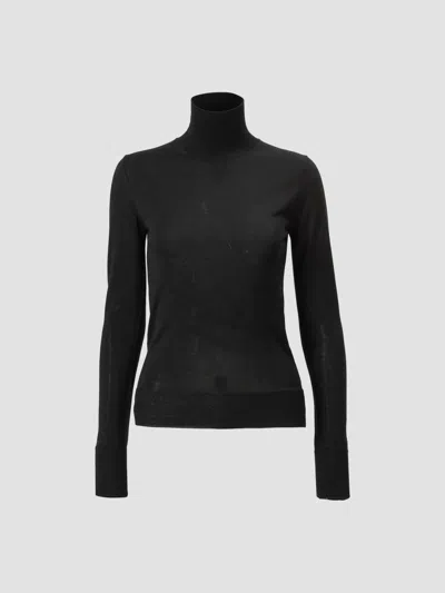 Carolina Herrera Women's Turtleneck Wool-blend Long-sleeve Sweater In Black