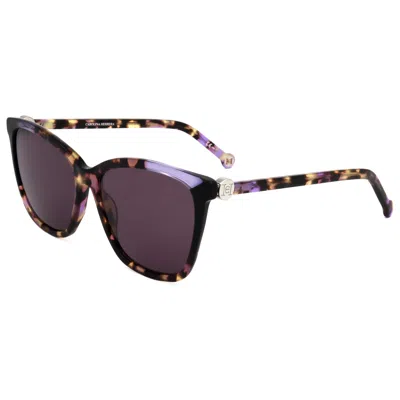 Carolina Herrera Women's Violet Havana Black 58mm Sunglasses In Brown