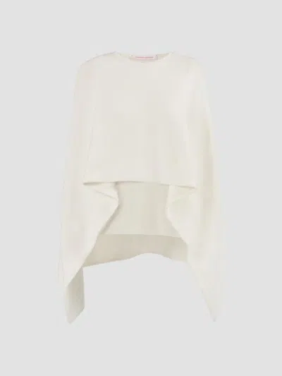 Carolina Herrera Women's Virgin Wool Jewel-neck Cape In Neutral