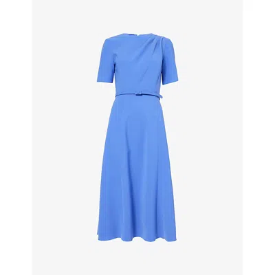 Carolina Herrera Womens  Draped Woven Midi Dress In Purple