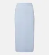 Carolina Herrera Wool-cashmere Knit Midi Pencil Skirt In Blue