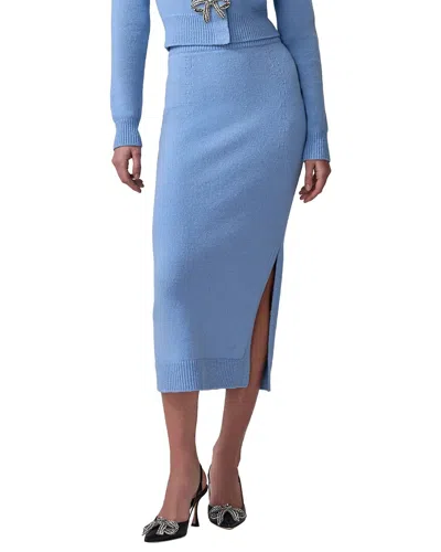 Carolina Herrera Wool & Cashmere-blend Pencil Skirt In Blue