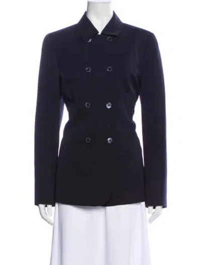 Pre-owned Carolina Herrera Wool Blazer In Blue