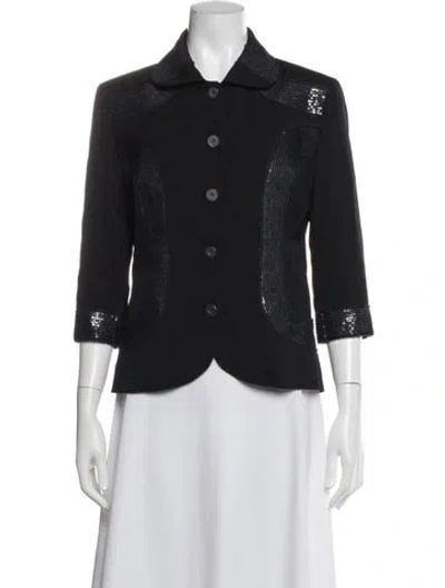 Pre-owned Carolina Herrera Wool Blazer In Blue