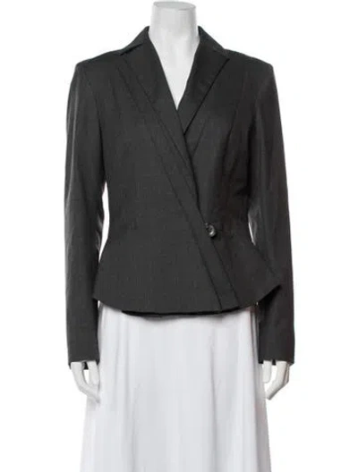 Pre-owned Carolina Herrera Wool Blazer In Grey