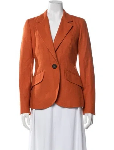 Pre-owned Carolina Herrera Wool Blazer In Orange