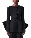 Carolina Herrera Wool-blend Collarless Jacket In Black